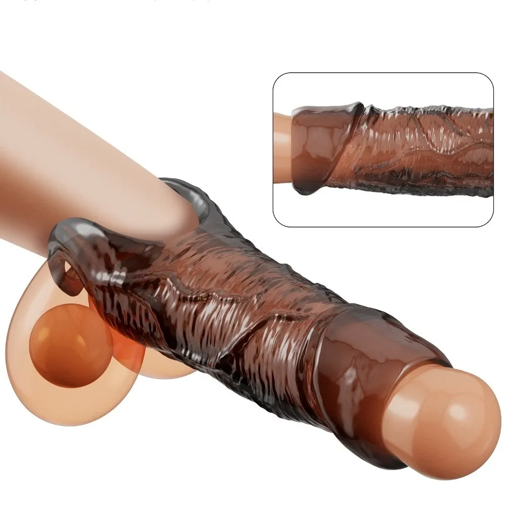 Textured Penis Extender Sleeve - 4.92'' - image 1