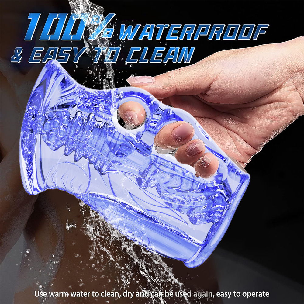 Open-Ended Male Stroker with 3D Beaded Penis Sleeve – Manual & Vibrating Versions Available