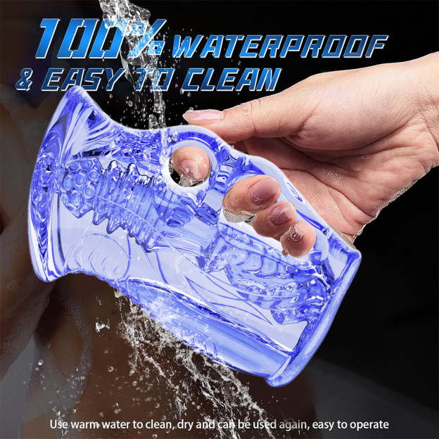 Open-Ended Male Stroker with 3D Beaded Penis Sleeve – Manual & Vibrating Versions Available