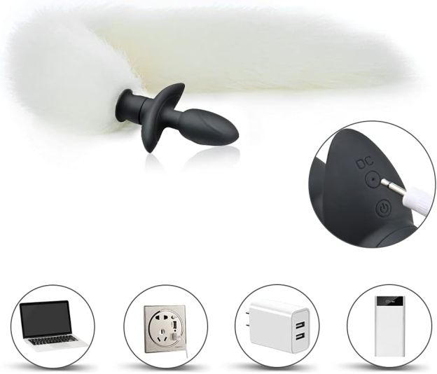 Remote Vibrating Foxy Butt Tail Silicone Anal Plug 