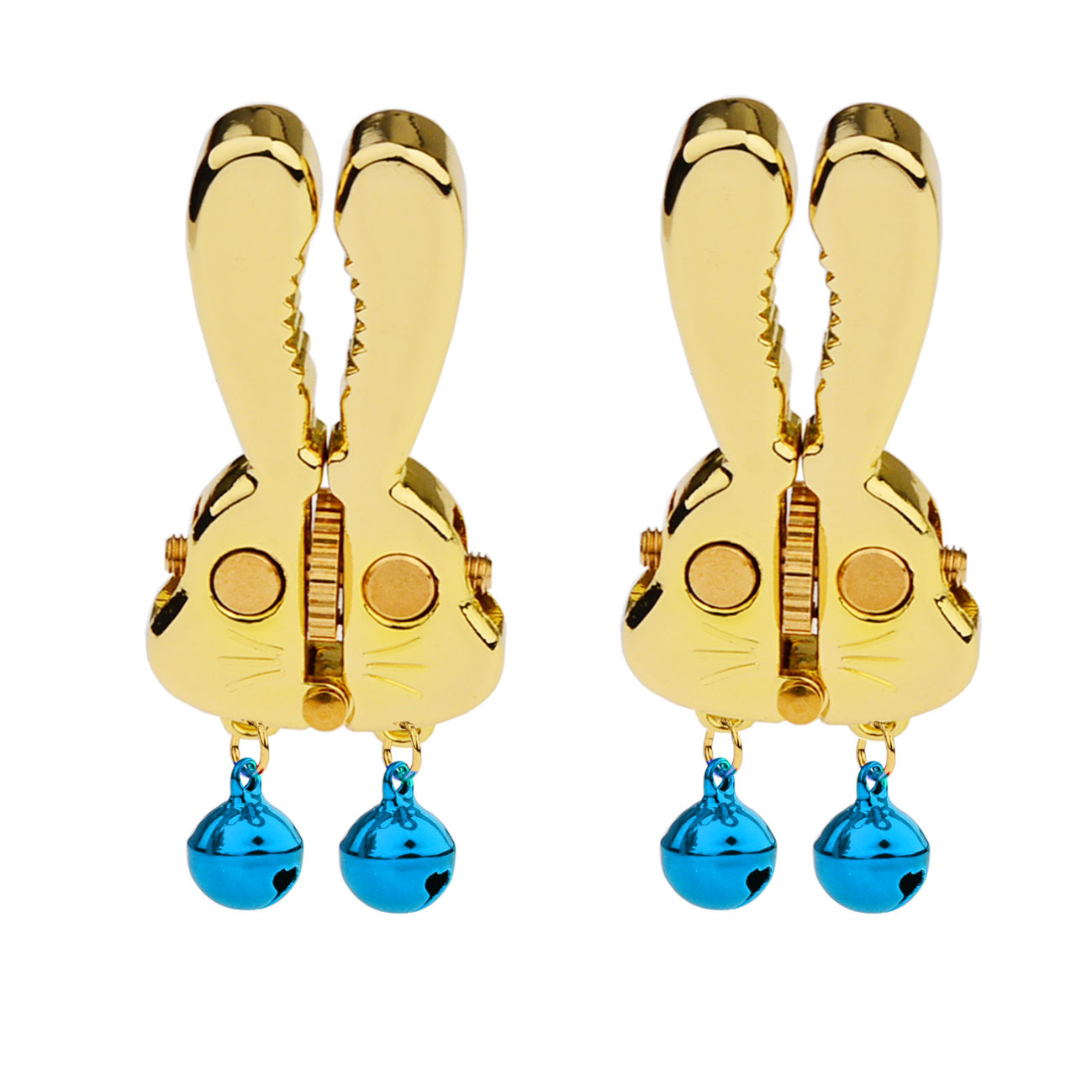 Adjustable Bunny Nipple Clamps – Sensory Play with Bells & BDSM Gear Control-WeLovePlugs