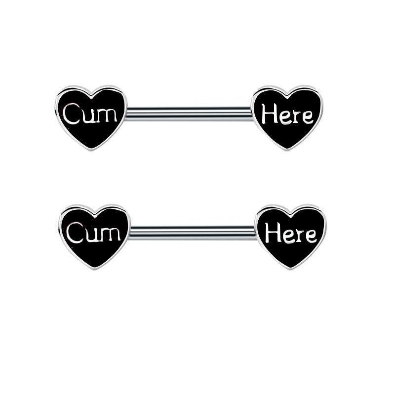 Hear Shape Fxxk Me Nipple Piercing Ring
