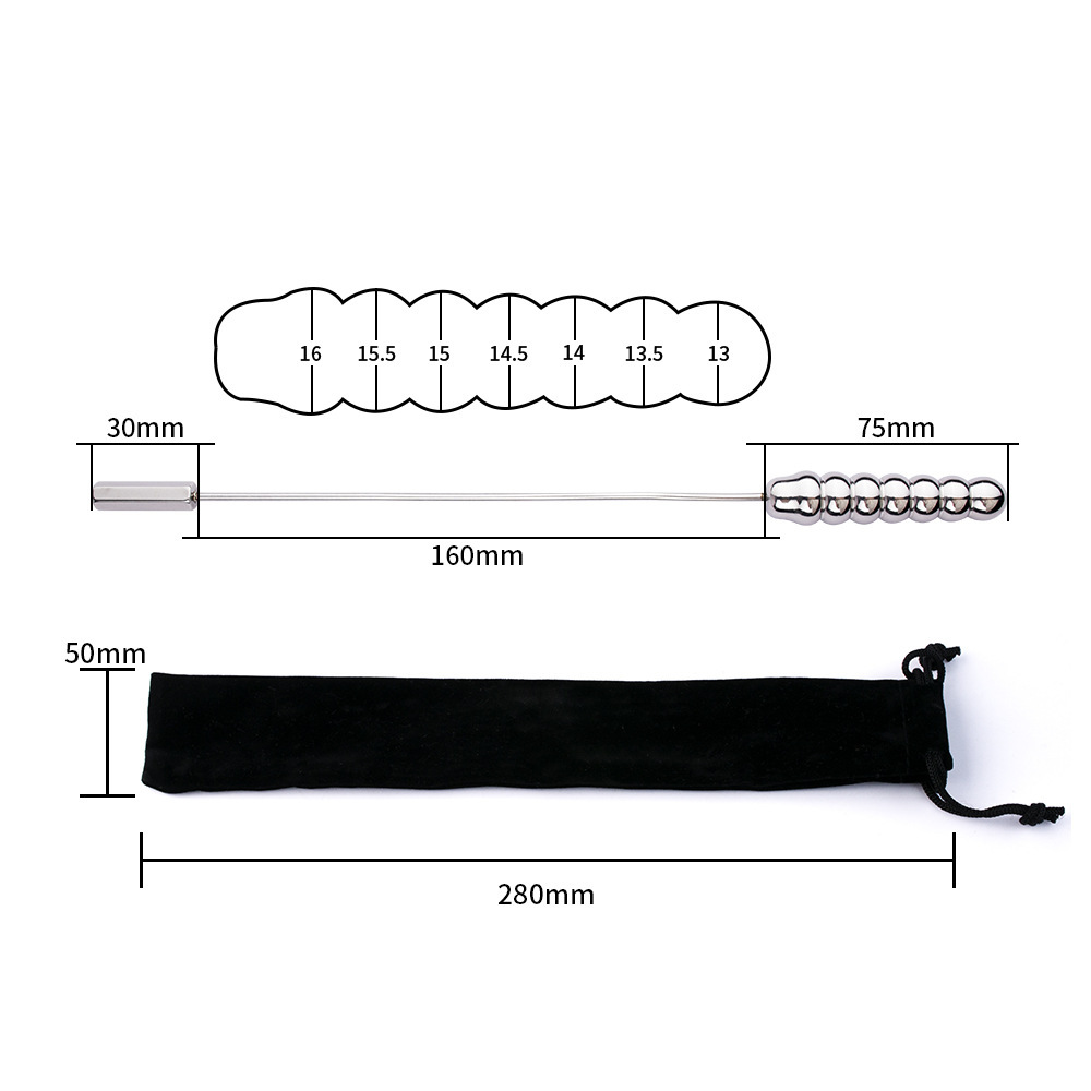 Beaded Stainless Steel Urethral Sound -WeLovePlugs