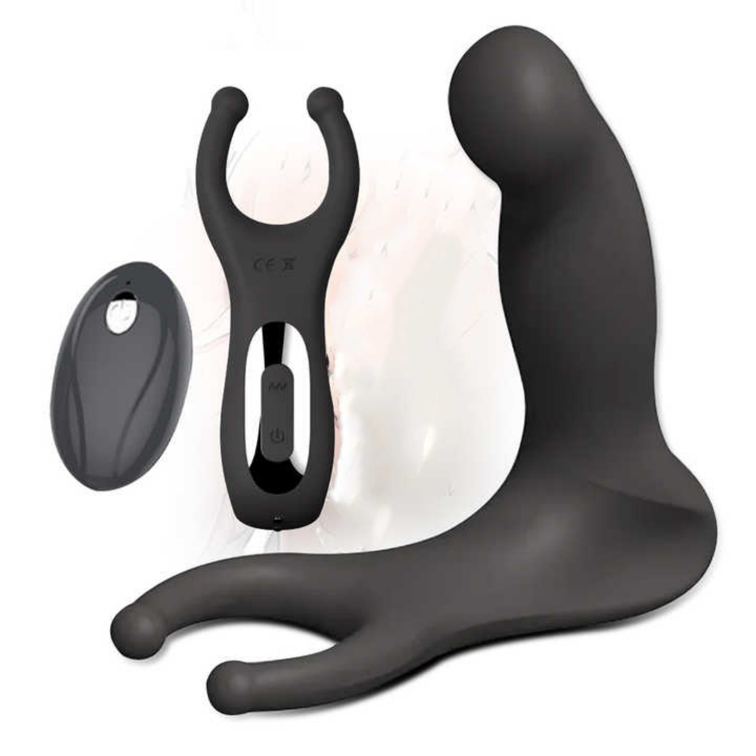 Triple-target Prostate Massager Vibrating Butt Plug with Cock Ring-WeLovePlugs
