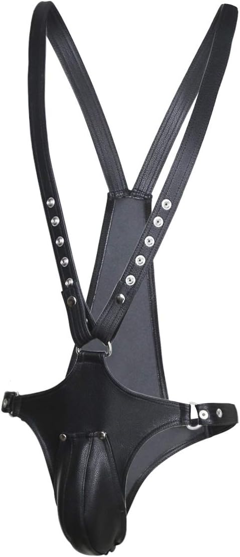 ObeyMe Faux SM Leather Bondage Male Lingerie Harness