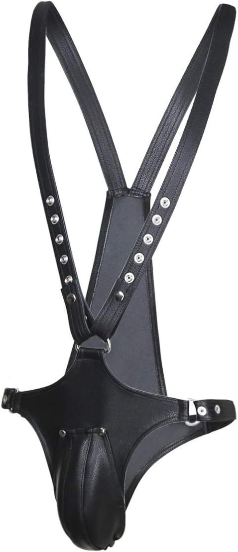 ObeyMe Faux SM Leather Bondage Male Lingerie Harness