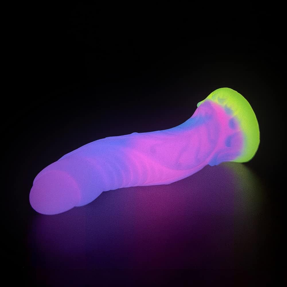 6.69'' Glow-in-the-Dark Worm Design Silicone Dildo with Suction Cup - image 3