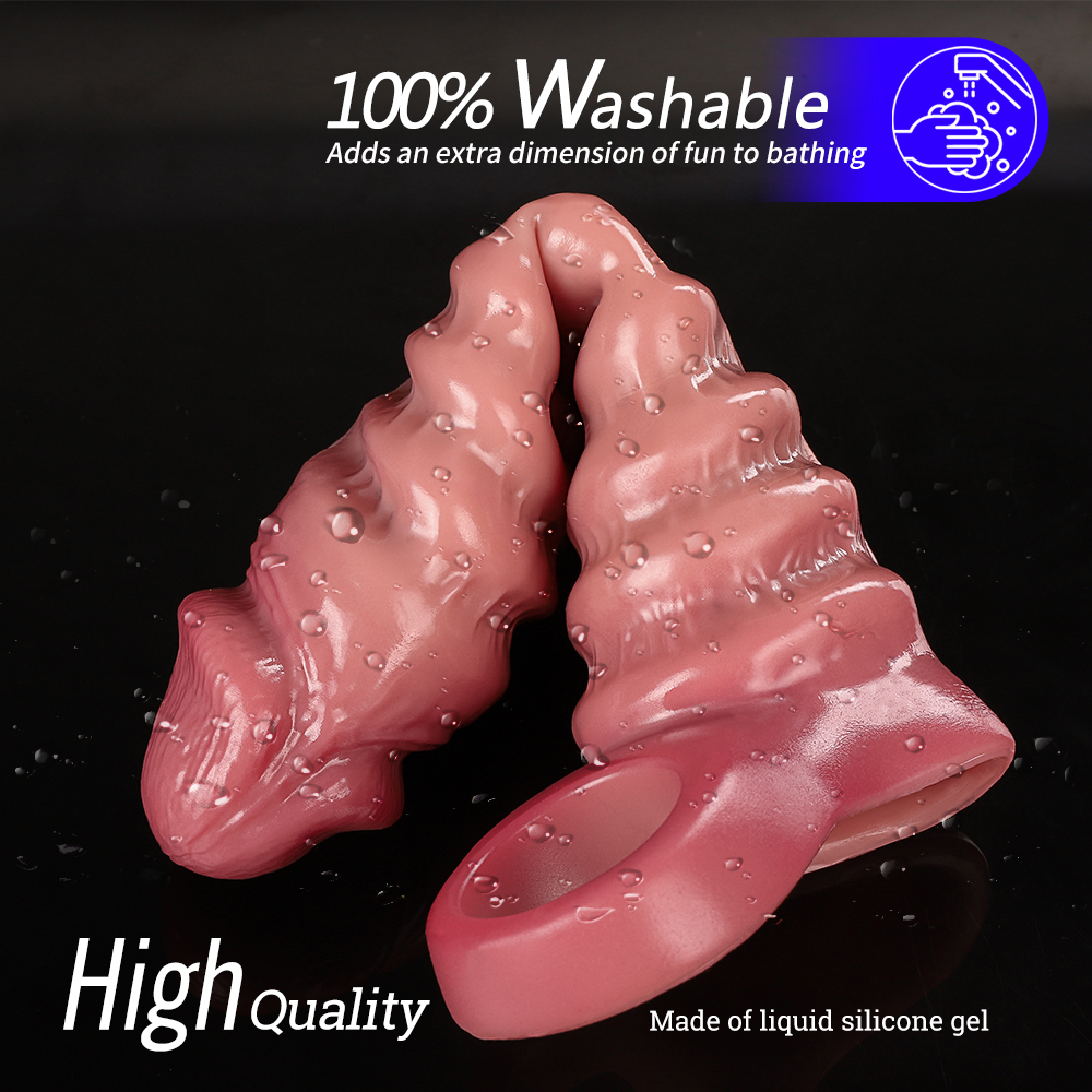 Textured Realistic Penis Sleeve - 7.7'' - image 5