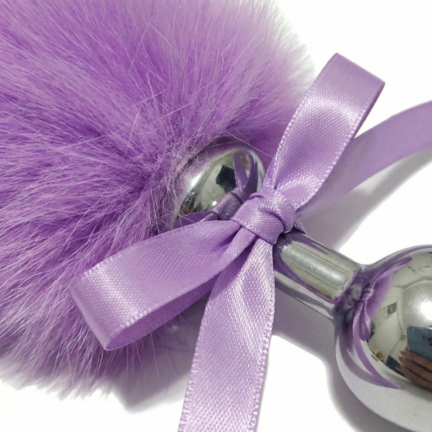 15'' Lavender Fox Tail Plug Set - image 3