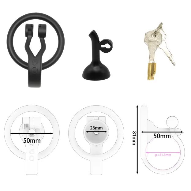 3D Printed Inverted Chastity Cage - Black - 50mm - image 5