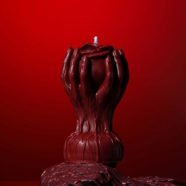 Hand Flower Low Temperature Scented Candle  - Red - image 1