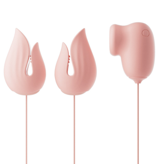 Tulip Silicone Nipple Clamps With Suction - Light Pink - image 1