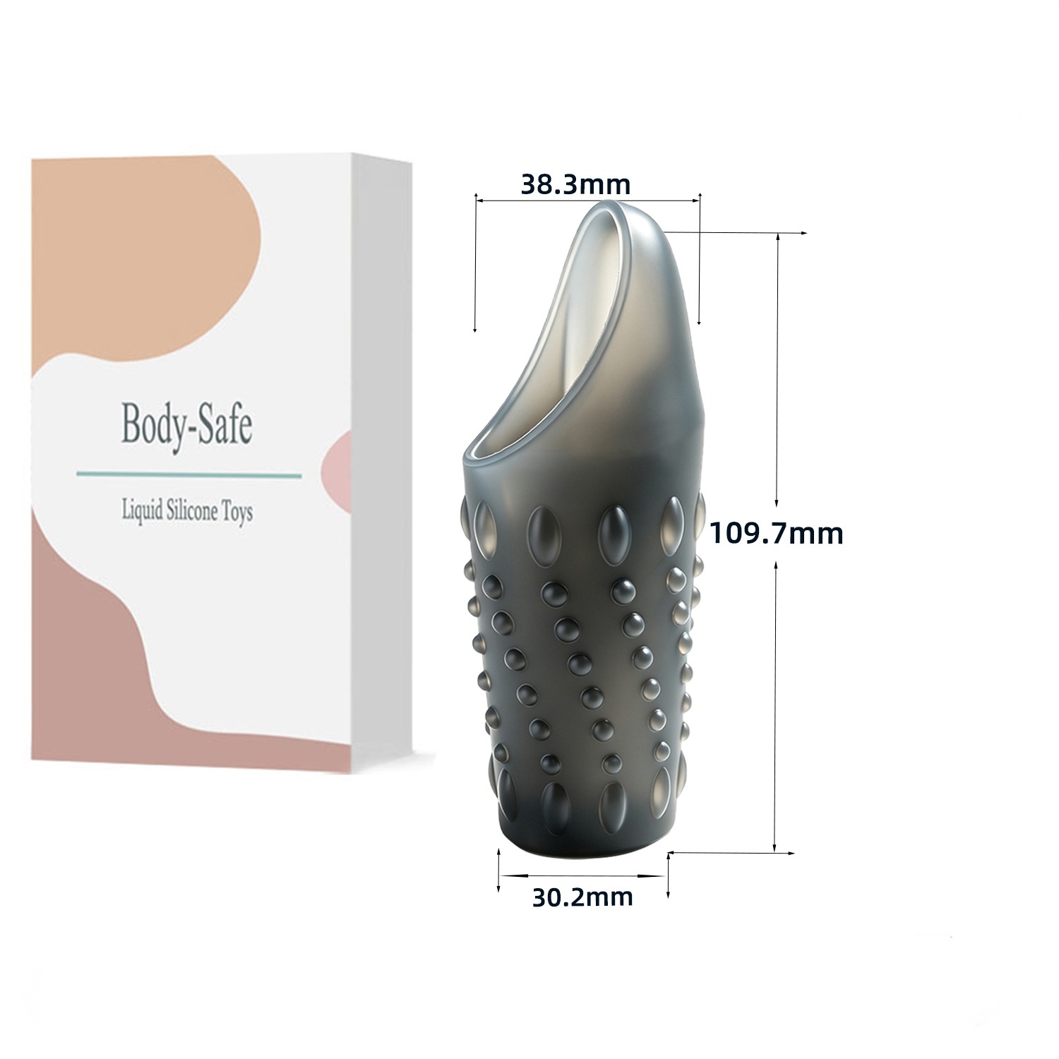 Flexible Ribbed Silicone Penis Sleeve - B - image 4