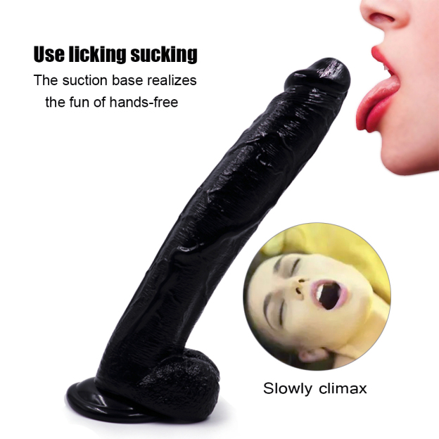 Realistic Silicone Extra Long 12-inches Big Dildo with Balss & Suction Cup