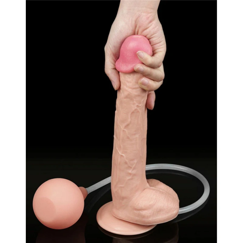 Ealistic Suction Cup Dildo With Squeezable Bulb - image 2