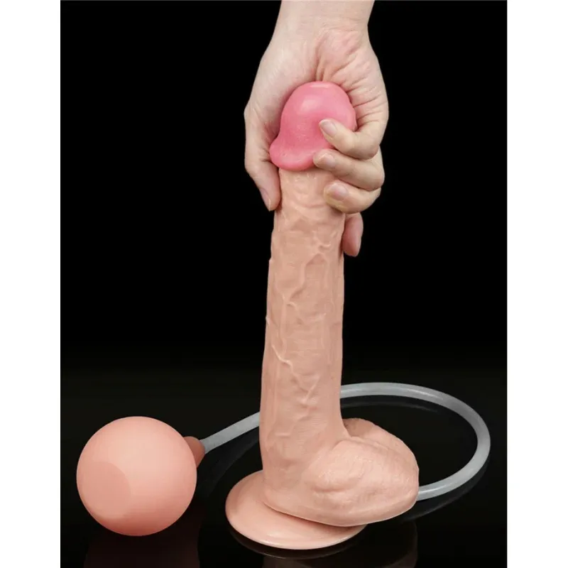 Ealistic Suction Cup Dildo With Squeezable Bulb - image 2