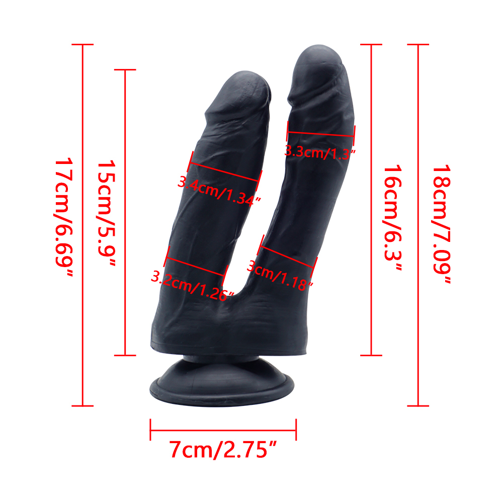 Realistic Suction Cup Double End Strap On Dildo – Wearable & Hands-Free
