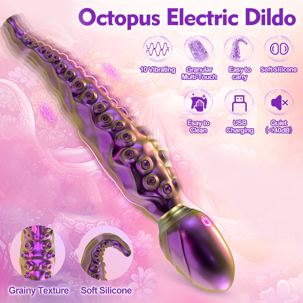 OctoTouch 10-Mode Multi-Zone Vibrator Octupos Dildo-WeLovePlugs