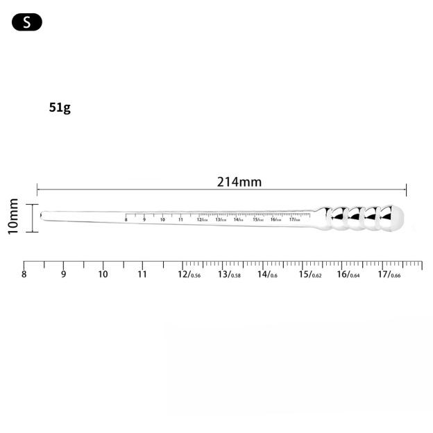 Stainless Steel Urethral Sound with Scale -WeLovePlugs