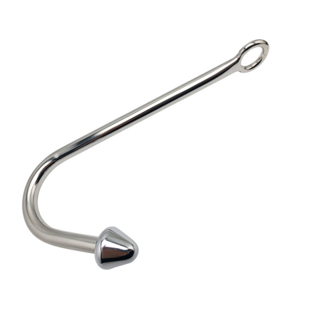 Cone-Shaped Bead Metal Anal Hook - Silver - image 6
