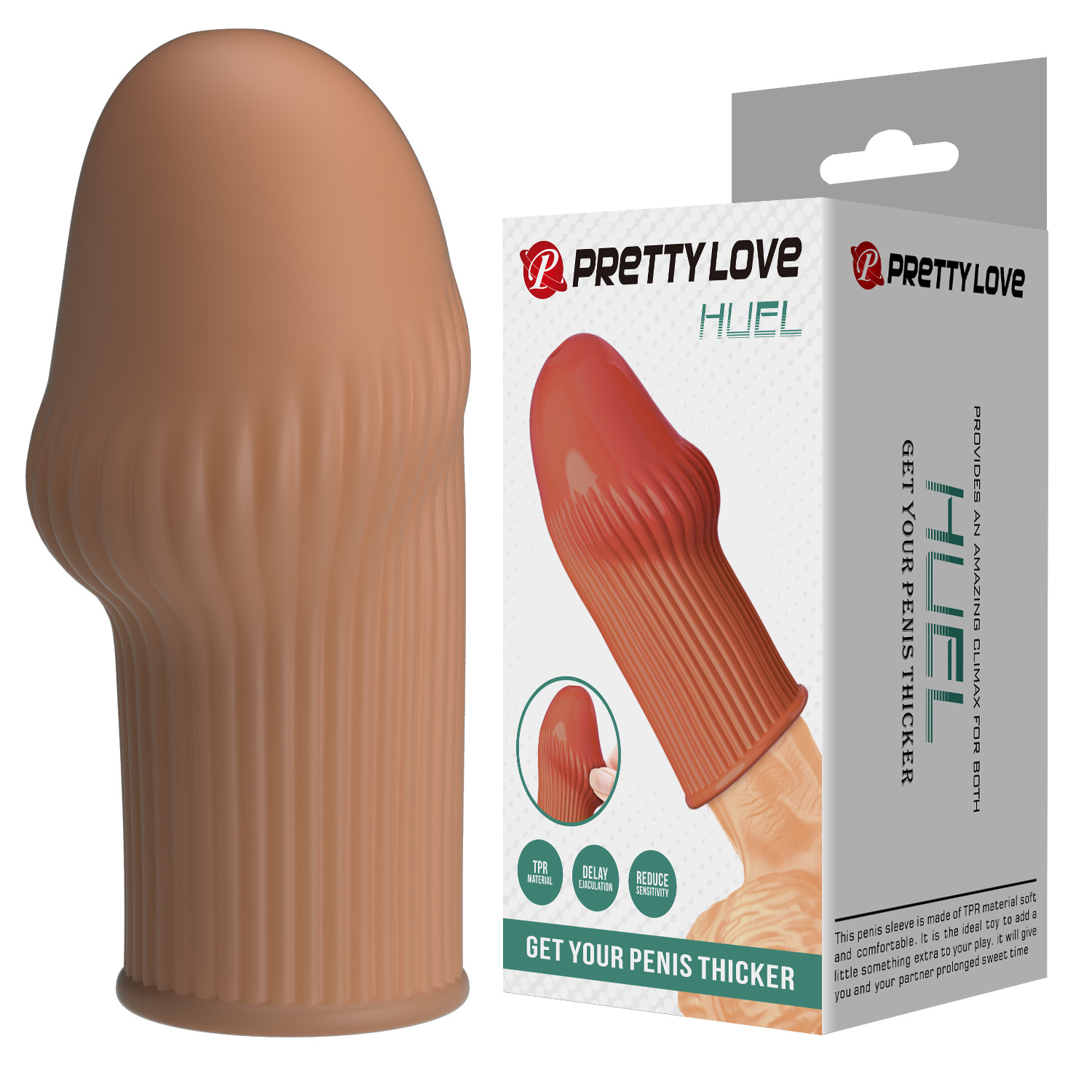 Pretty Love Huel Penis Sleeve - Deep Skin Tone - image 6