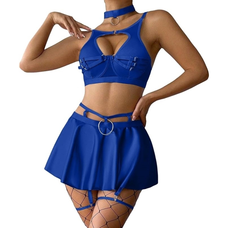 Seductive O-Ring Skirt Lingerie Set
