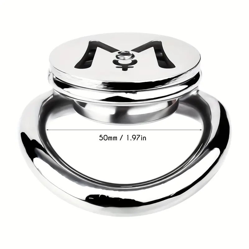 M-shaped Flat Stainless Steel Negative Inverted Chastity Cage Penis Lock Cage-WeLovePlugs