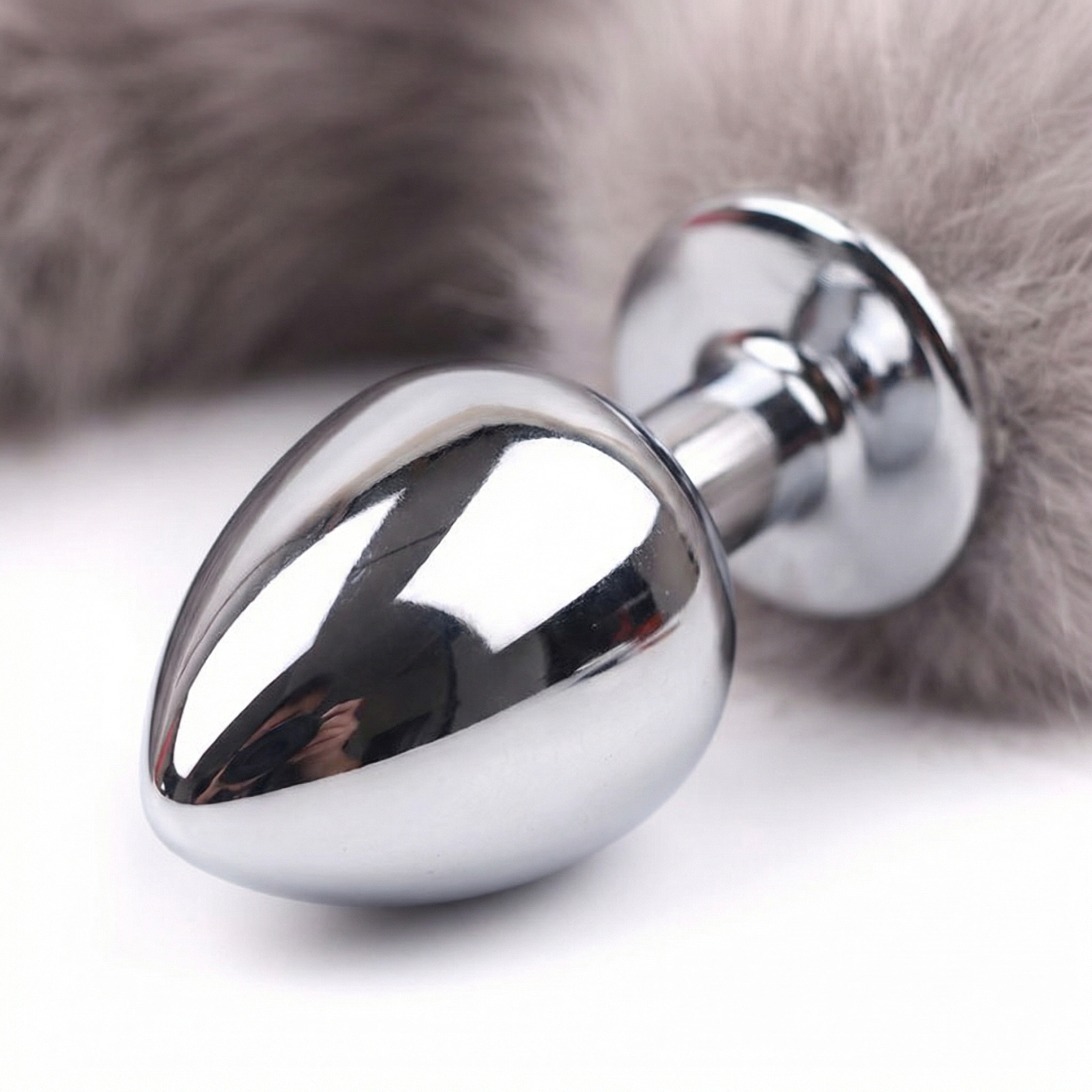 Gray Fox Tail Butt Plug • 18.1 Inch Tail - image 6