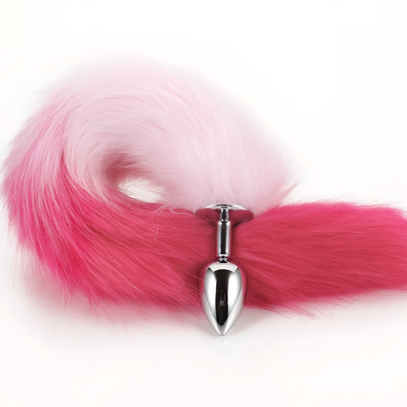 Pink Fox Tail Butt Plug • 16 Inch Tail - L - image 1