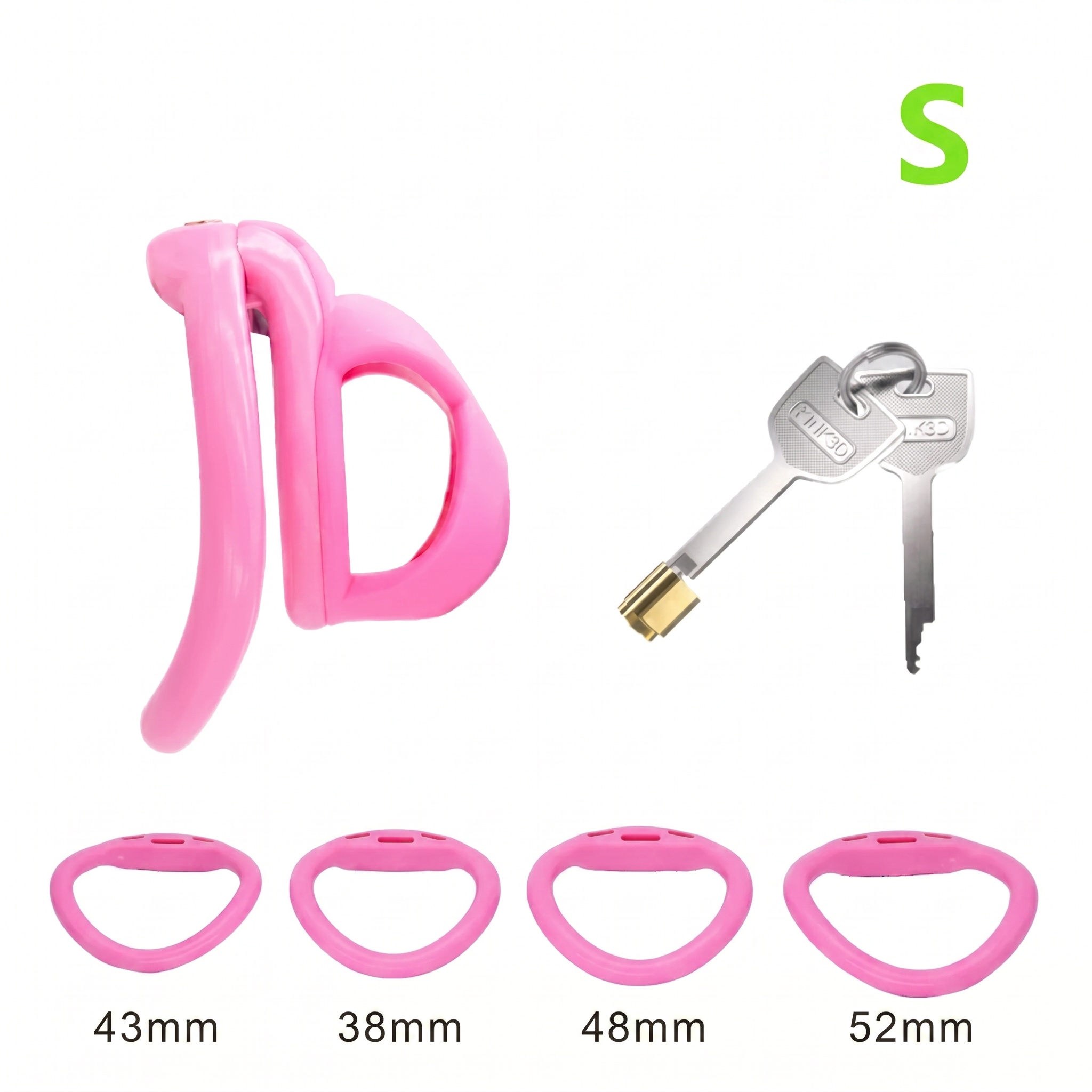 StealthCore Male Chastity Cage - Pink S Arc Ring - image 5