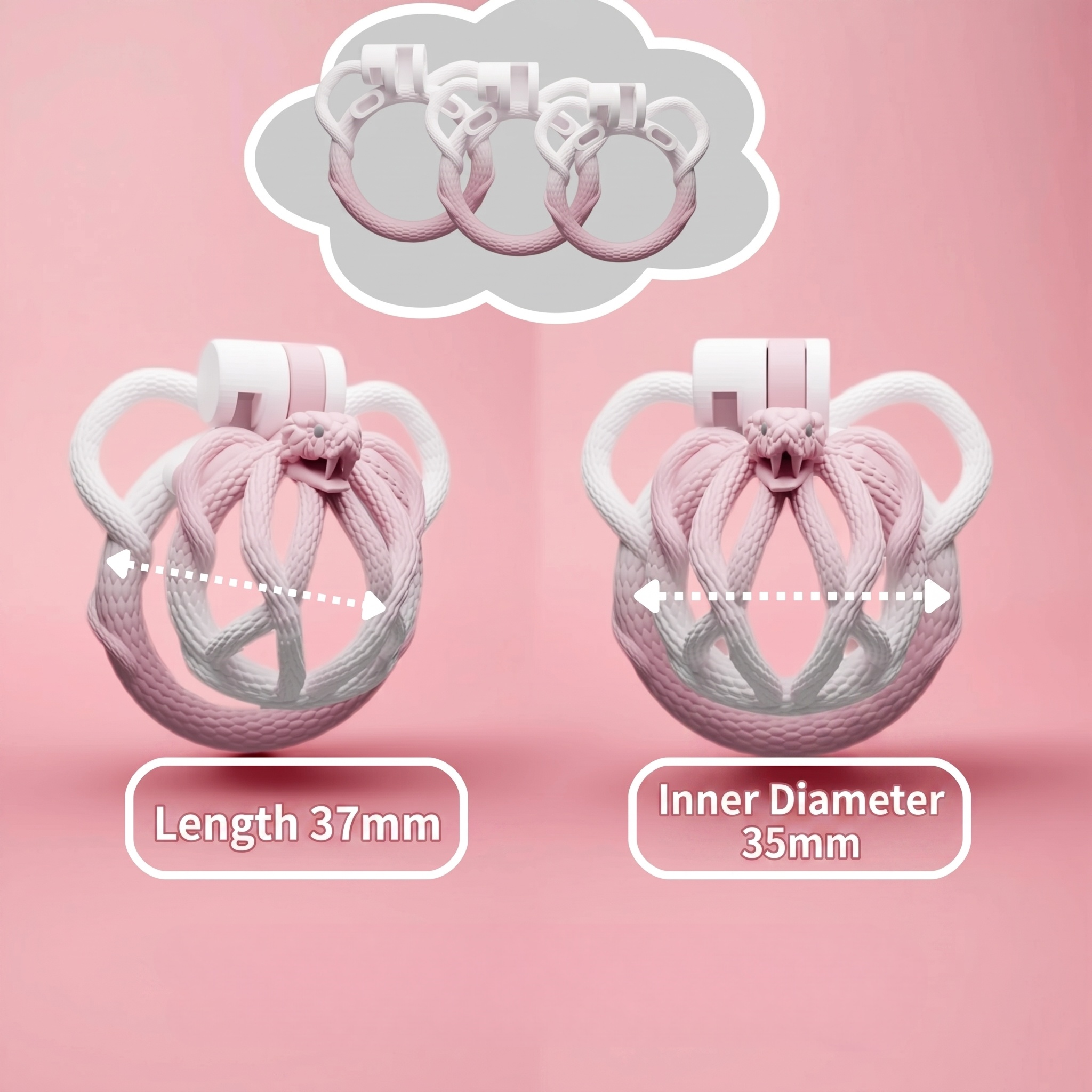 Pink Serpent Chastity Cage - image 4