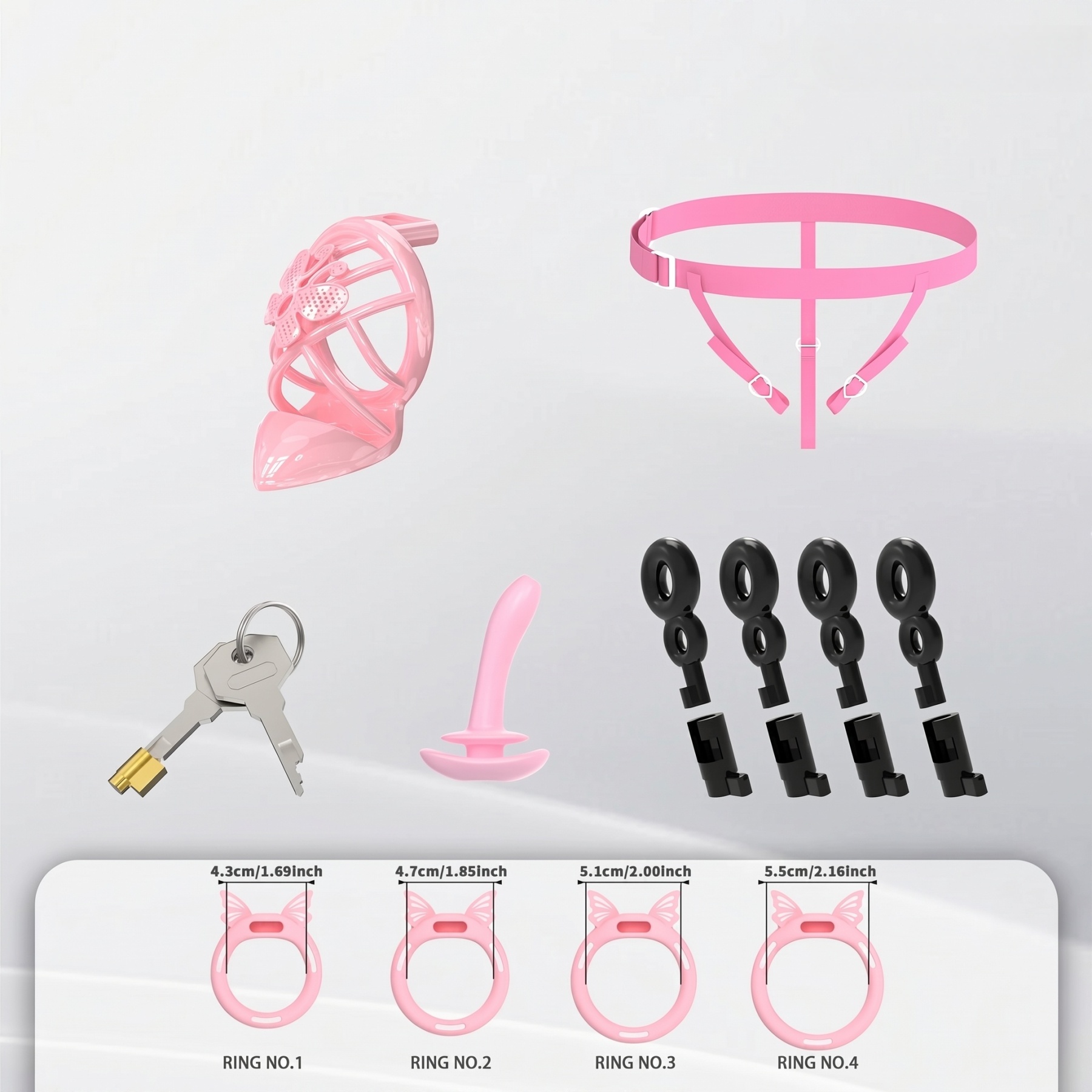 Invisible Butterfly Chastity Cage - Pink - S - image 1