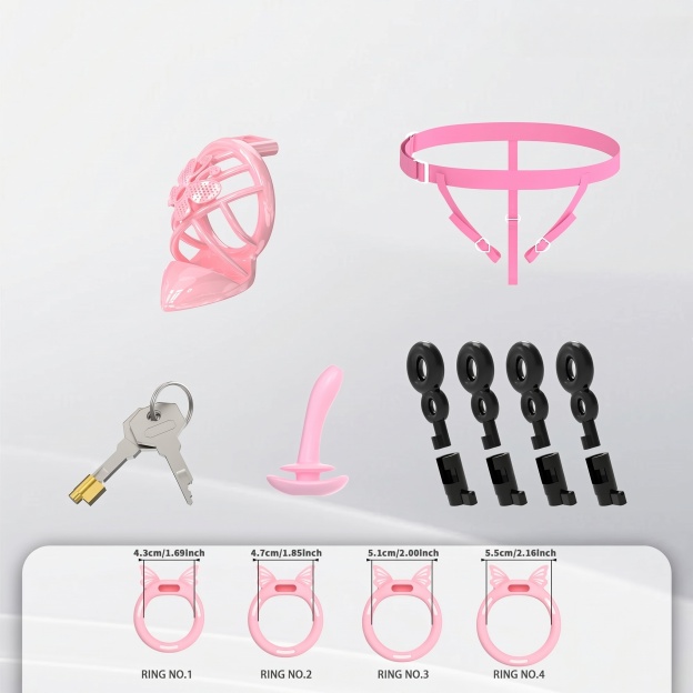 Invisible Butterfly Chastity Cage - Pink - S - image 1