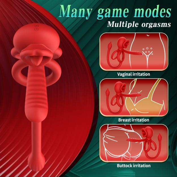3-in-1 Couple Vibrator with App Control – Cock Ring & Anal Plug & Dildo