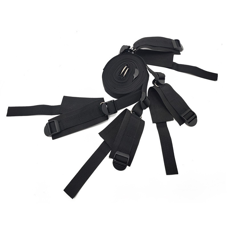 Wrist And Ankle Straps Adult Play Bed Bondage Restraints Set - Black - image 3