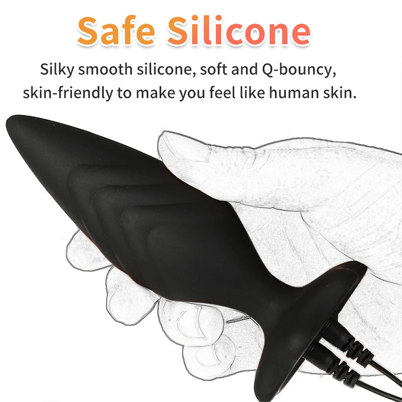Electro-Stimulating Patterned Vibrating Butt Plug