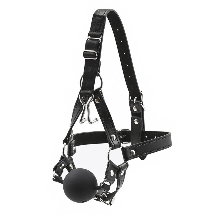 Adjustable Breathable Silicone Ball Gag with Nose Hook – 3 Sizes for Ultimate BDSM Control