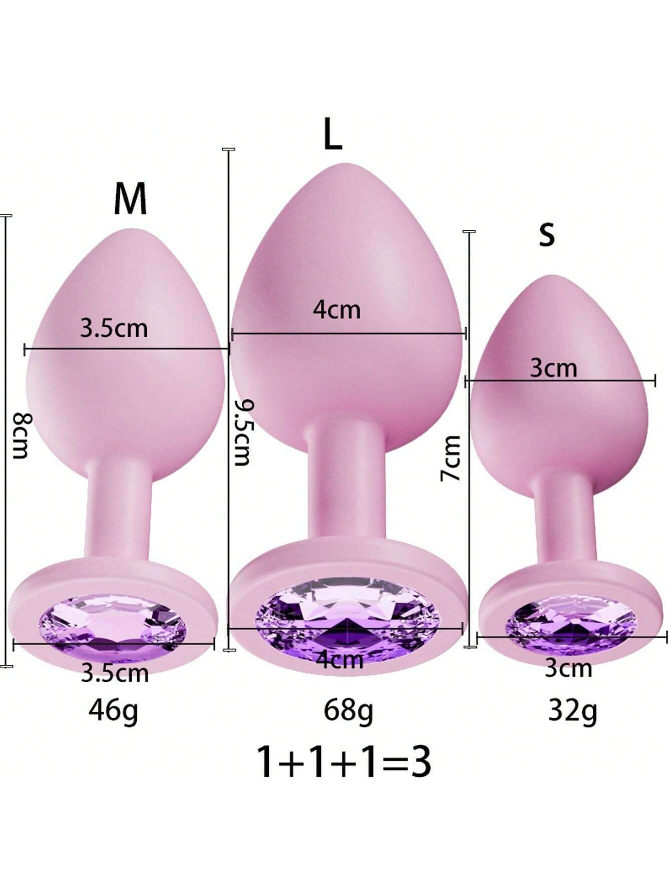 Crystal Diamond Anal Butt Plugs 3 Set