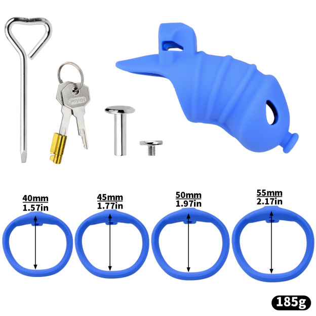Premium Silicone Chastity Cage with Urethral Tube-WeLovePlugs