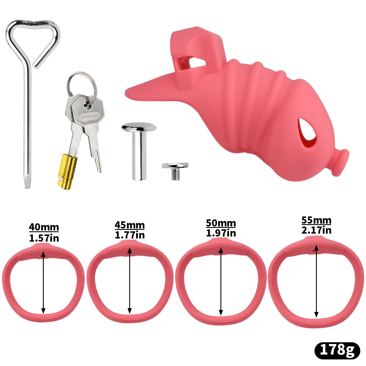 Premium Silicone Chastity Cage with Urethral Tube-WeLovePlugs