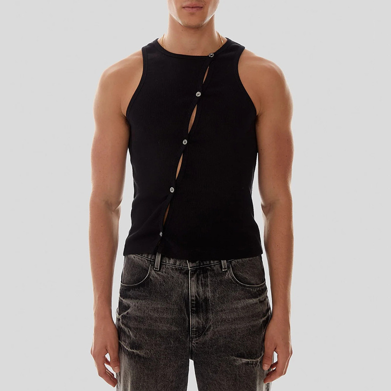 Versatile White Loose-fit Casual Tank Top - Black - XXXL - image 4
