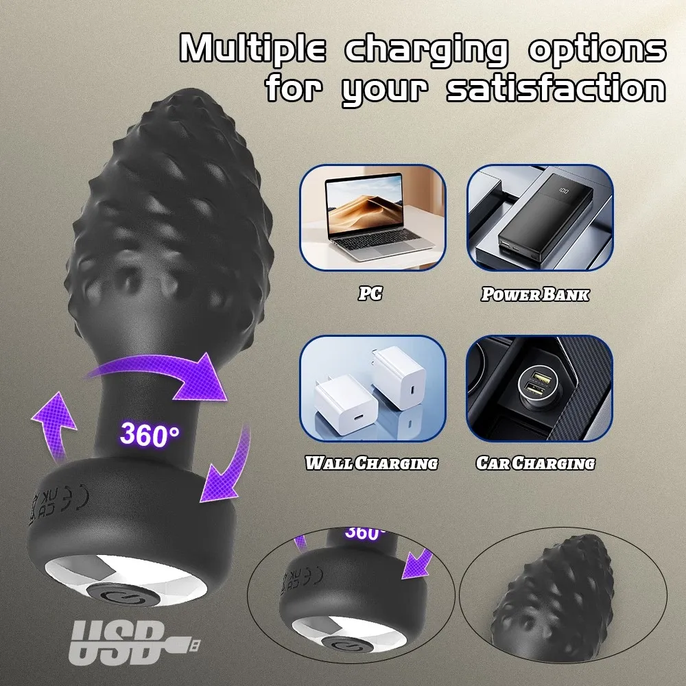 10-Mode 360° Rotating App-Controlled Anal Plug - image 10