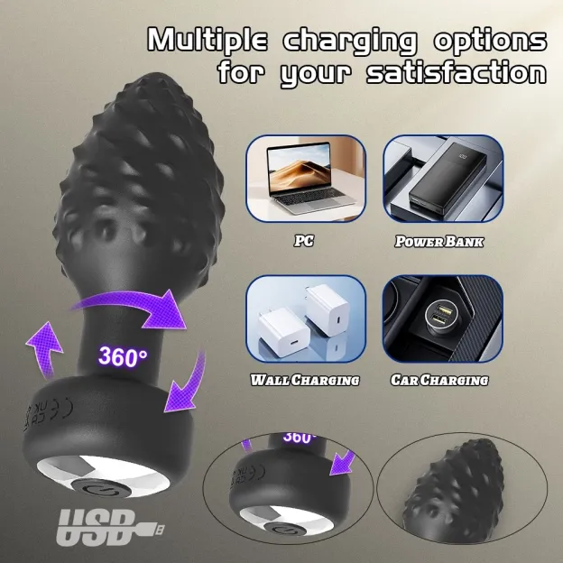 10-Mode 360° Rotating App-Controlled Anal Plug - image 10