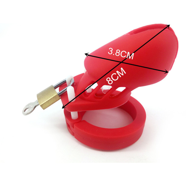 Red Silicone Chastity Cage -WeLovePlugs
