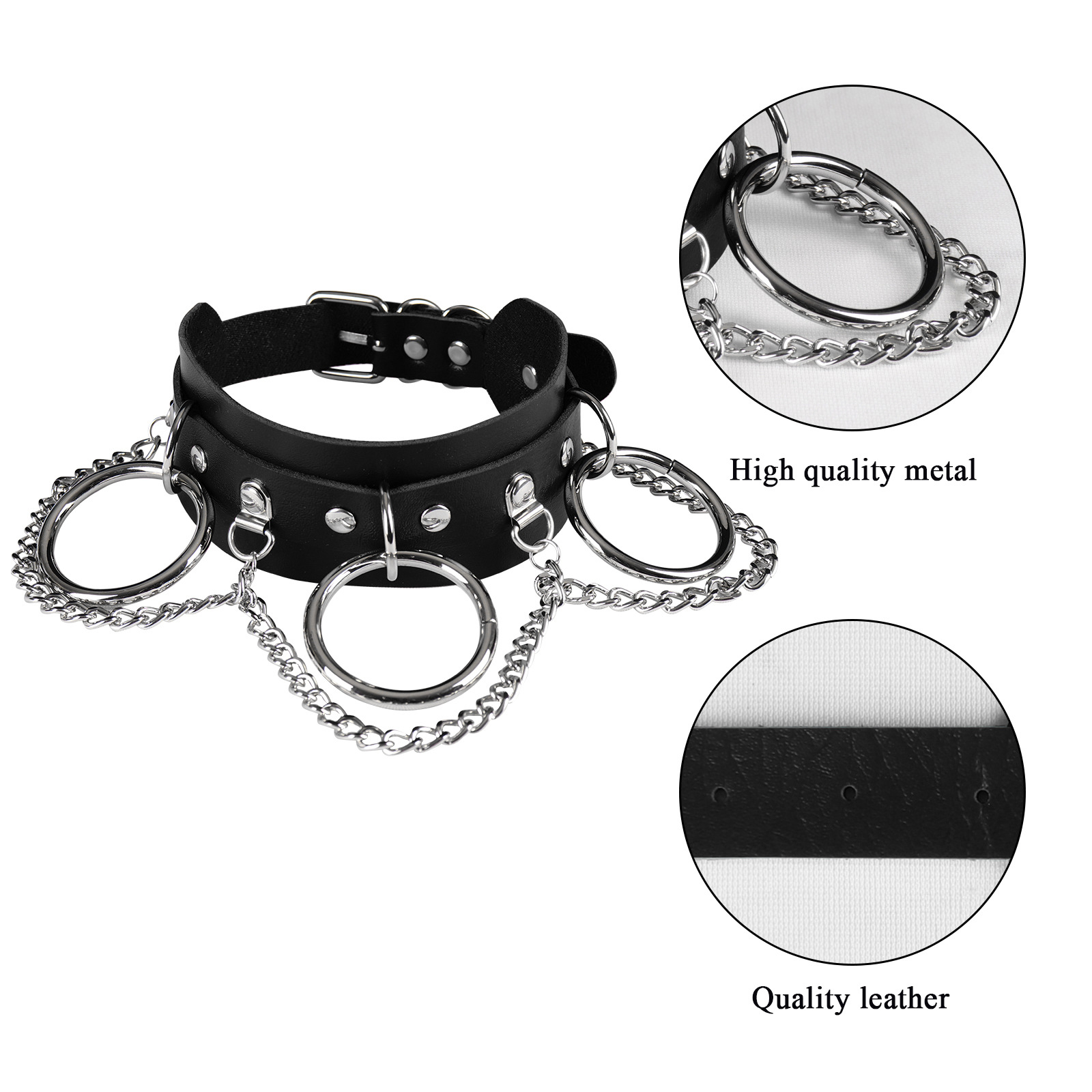 Unisex Punk PU Leather Rock SM Choker-WeLovePlugs