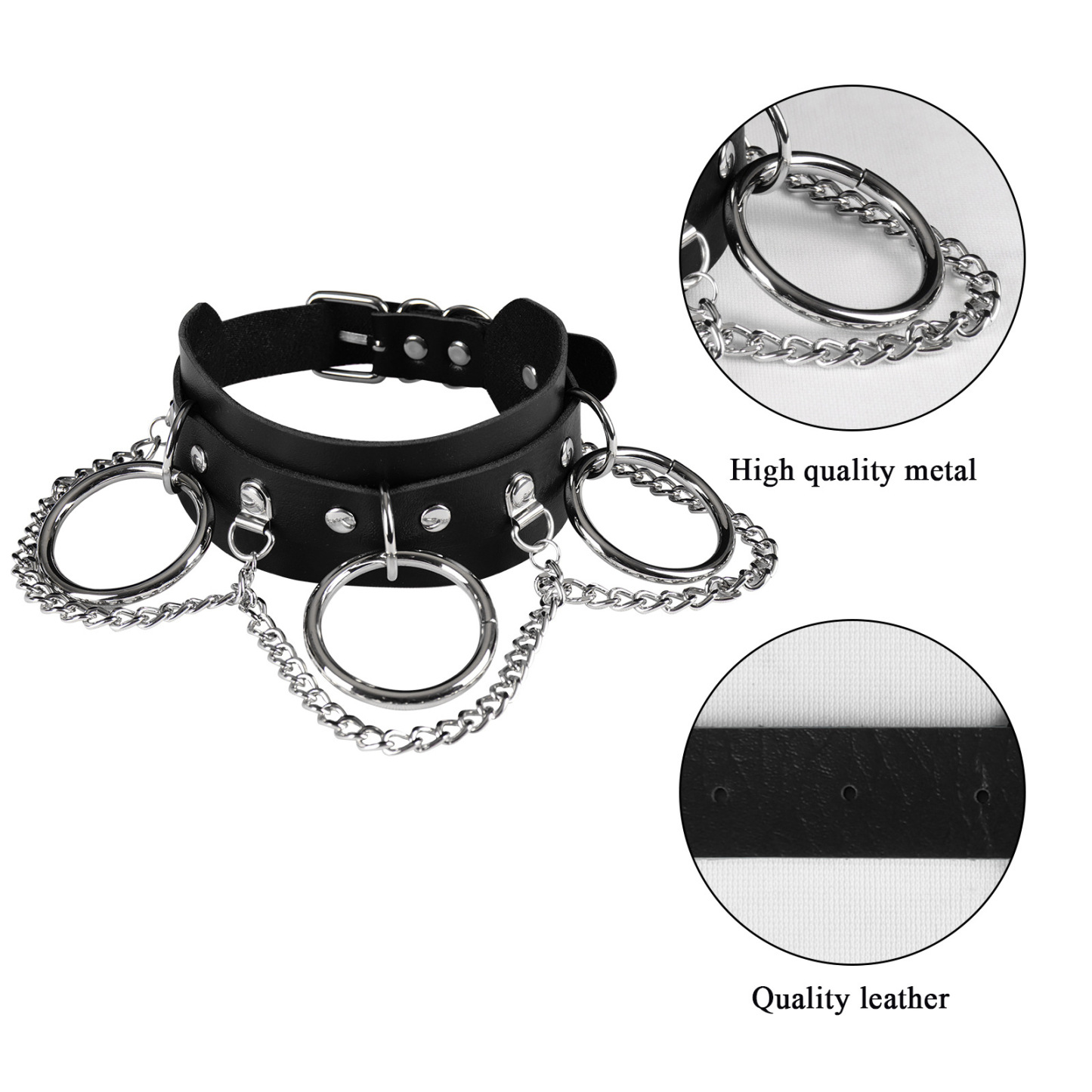 Unisex Punk PU Leather Rock SM Choker-WeLovePlugs