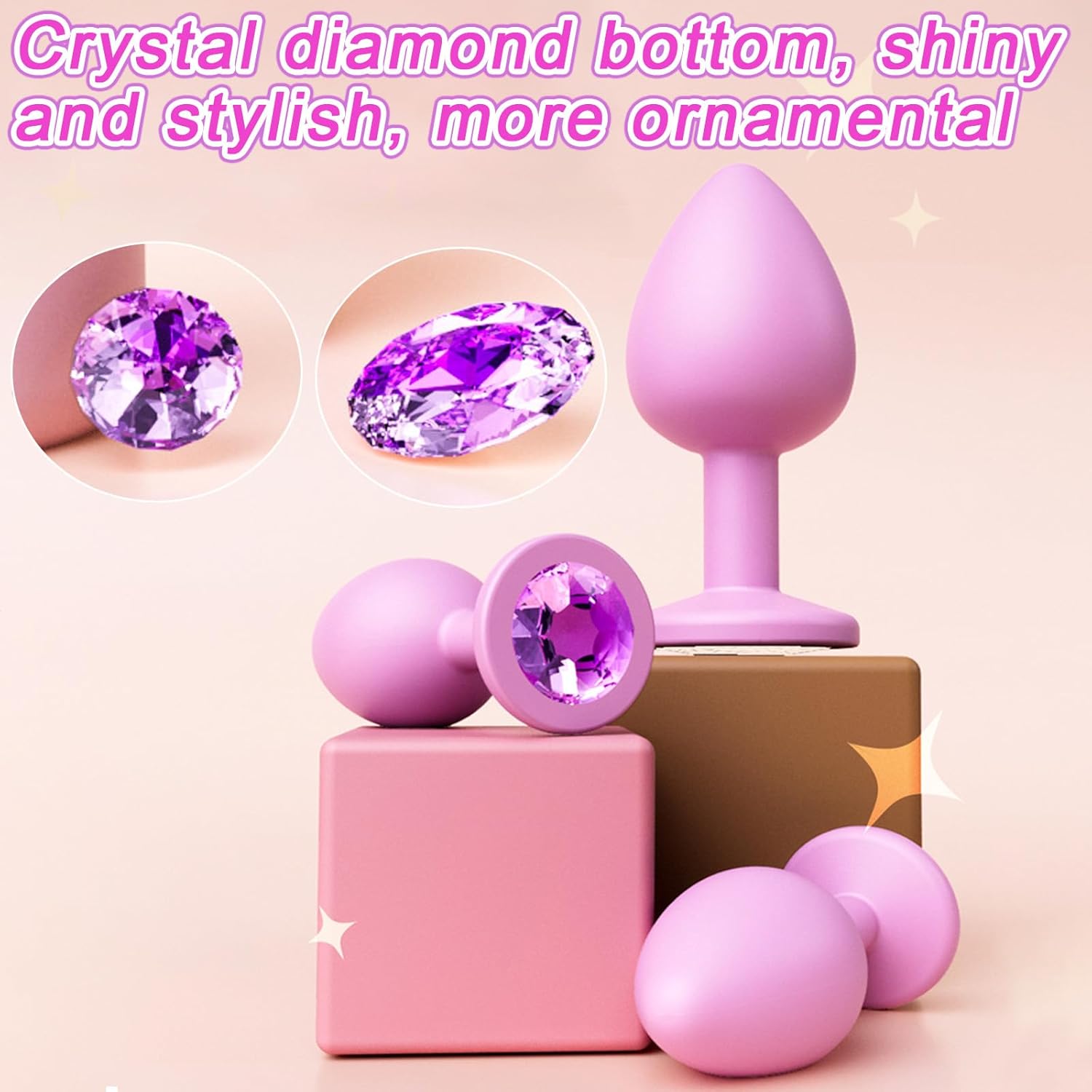 Crystal Diamond Anal Butt Plugs 3 Set 