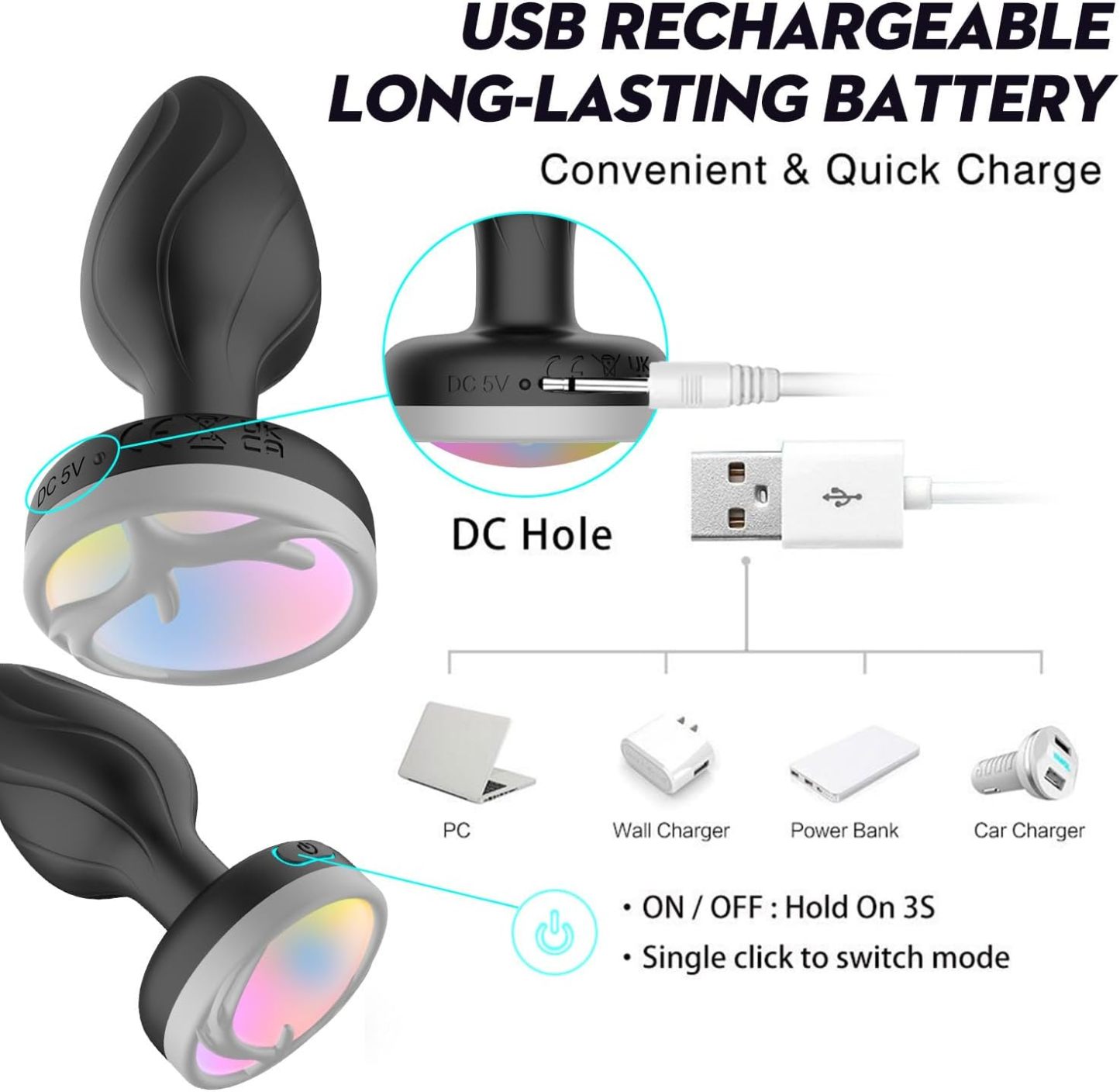 Lumos Smart Remote Control Anal Butt Plug-WeLovePlugs