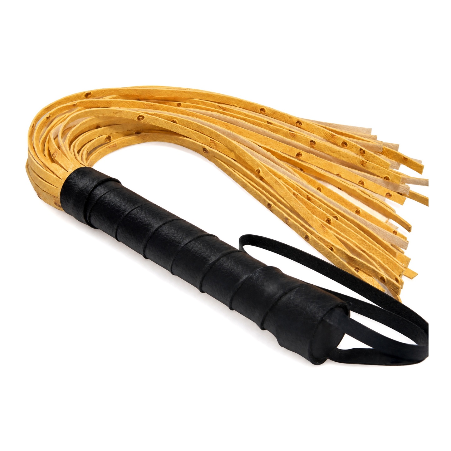 Yellow Pu Leather Tassels Flogger Horse Riding Whip - Yellow - image 6