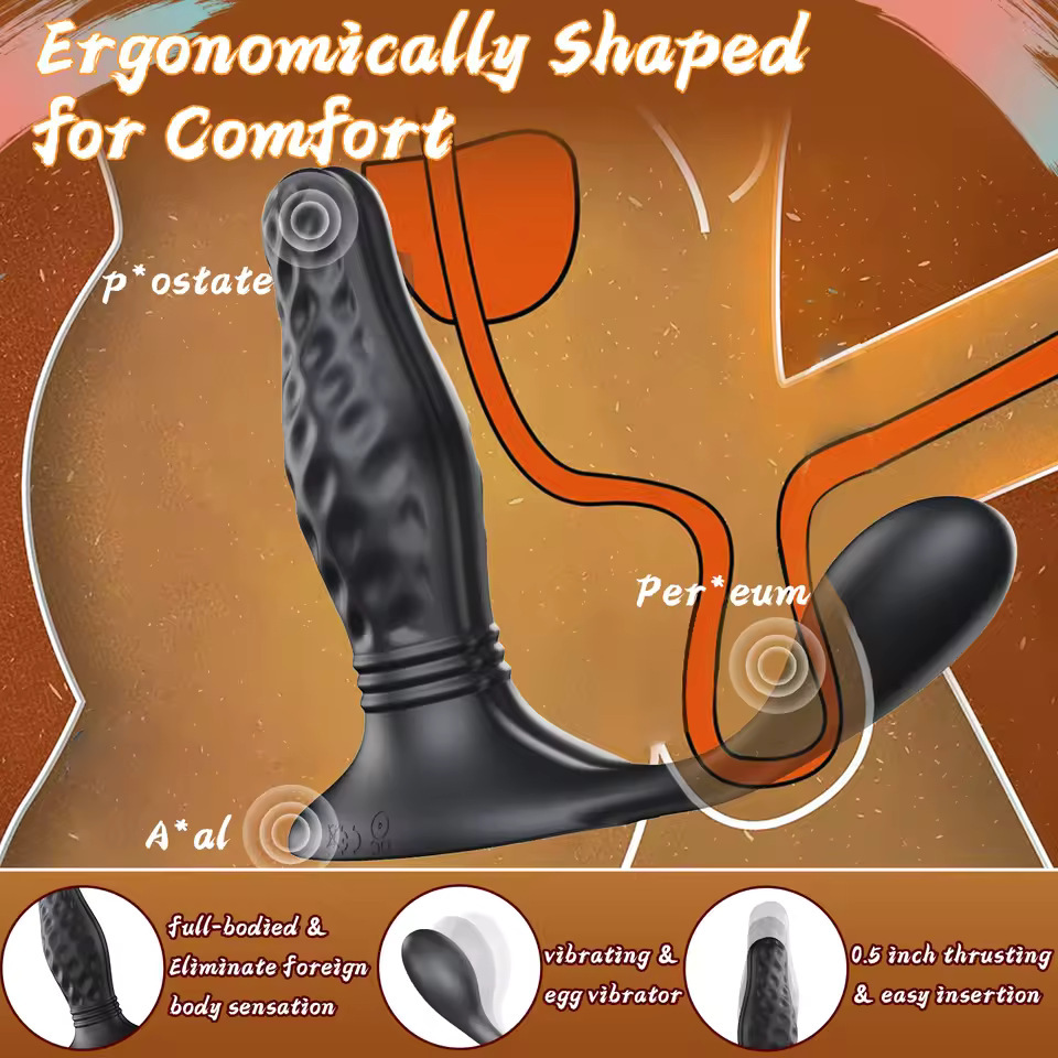 OrgasmoWave - Remote Control 3-in-1 Butt Plug Prostate Massager